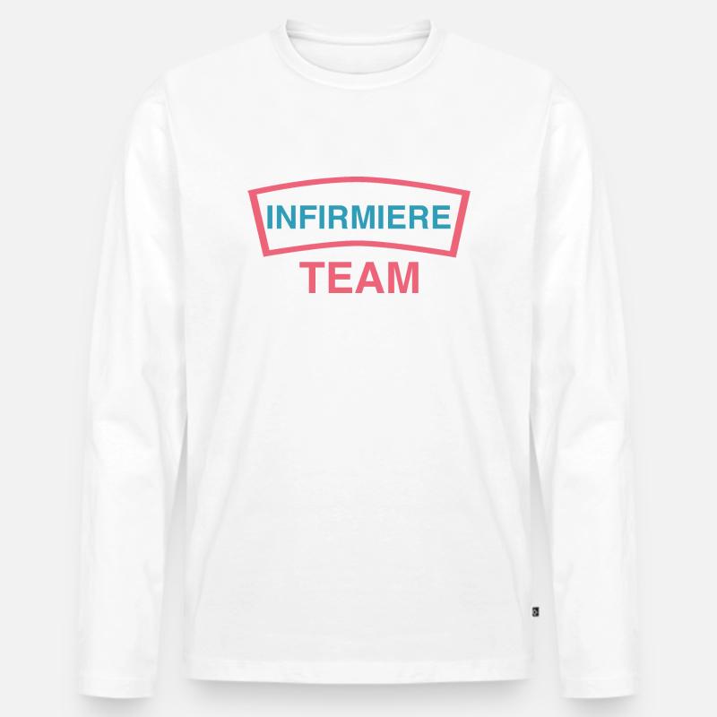 Pflegeteam - Männer Premium Bio Langarmshirt - Weiß