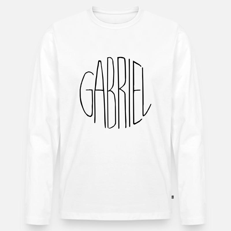 Gabriel - Männer Premium Bio Langarmshirt - Weiß