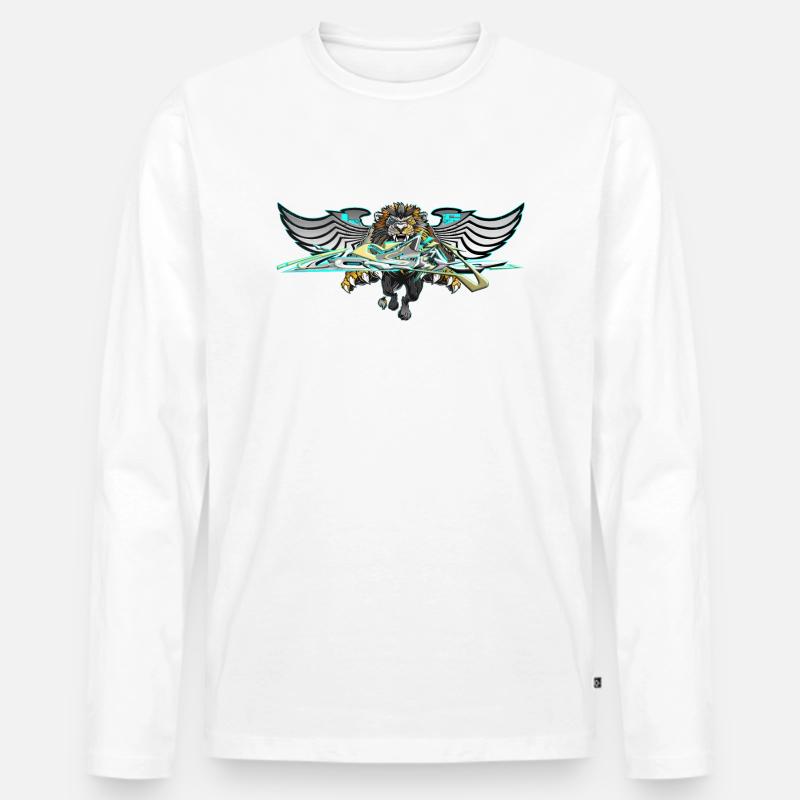 Loewe - Männer Premium Bio Langarmshirt - Weiß
