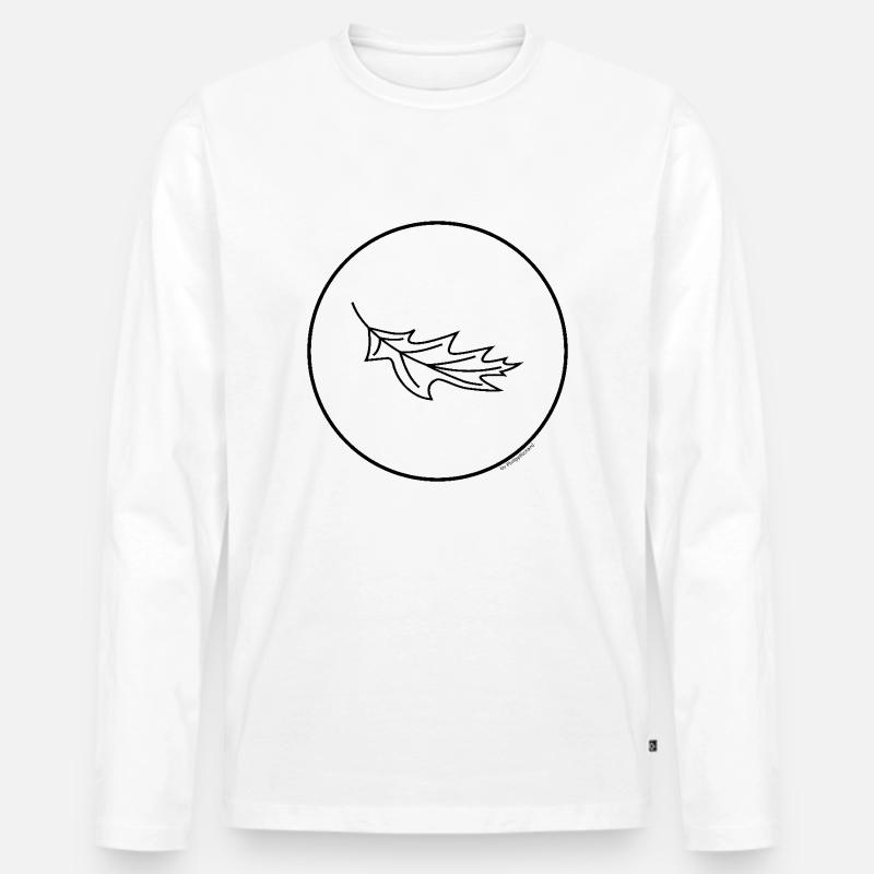 Herbst-Blatt - Männer Premium Bio Langarmshirt - Weiß