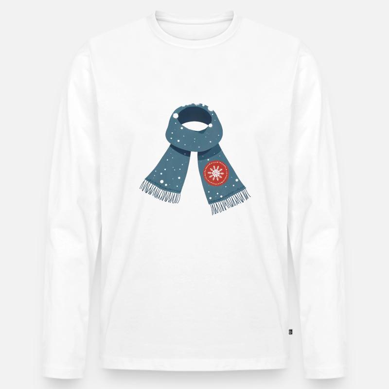 Schal - Männer Premium Bio Langarmshirt - Weiß