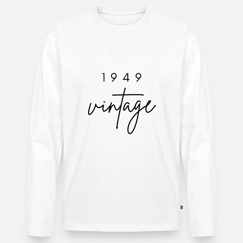 Jahrgang 1949 Jubiläum - Männer Premium Bio Langarmshirt - Weiß