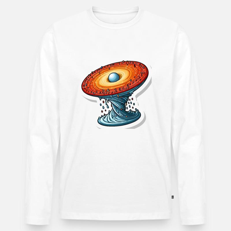 Mathematisches, drehendes Universum - Männer Premium Bio Langarmshirt - Weiß