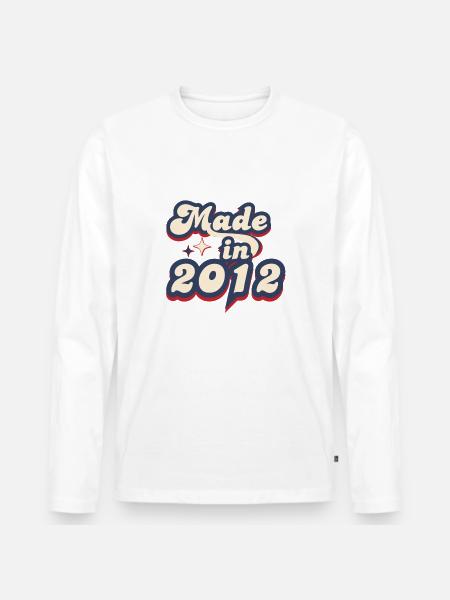 Made in 2012 retro - Men's Premium Organic Long Sleeve Shirt - white