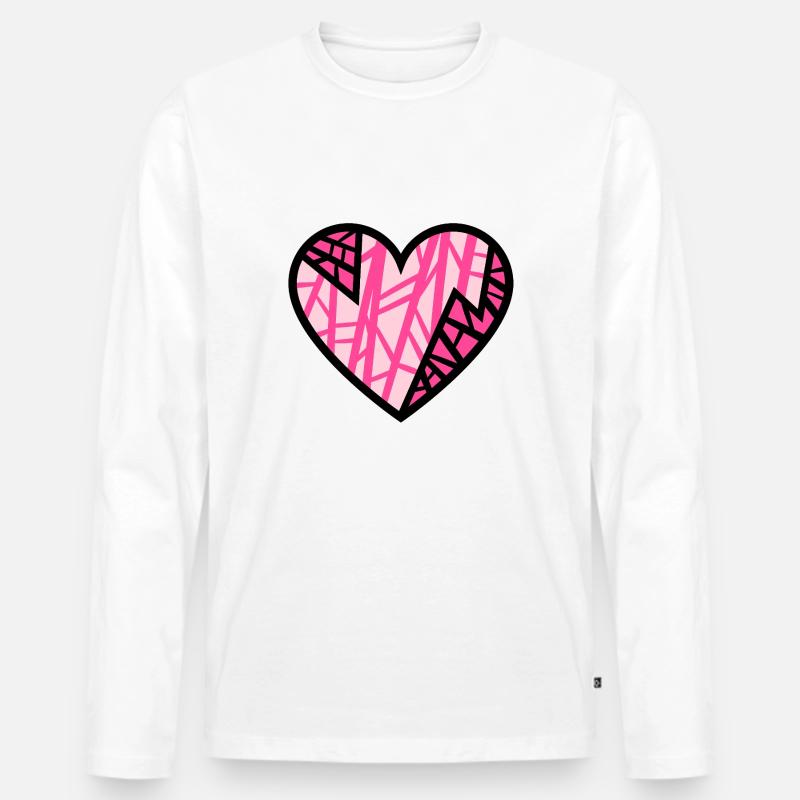 Zärtlichkeit - Männer Premium Bio Langarmshirt - Weiß