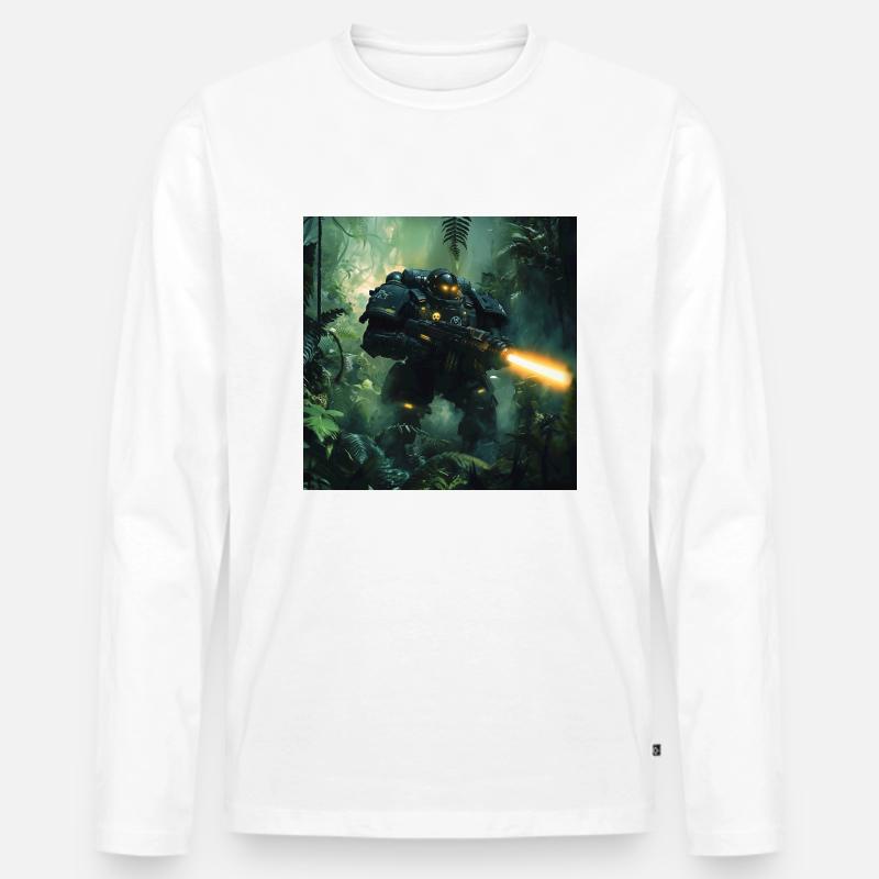 Sci Fi Krieger3 - Männer Premium Bio Langarmshirt - Weiß