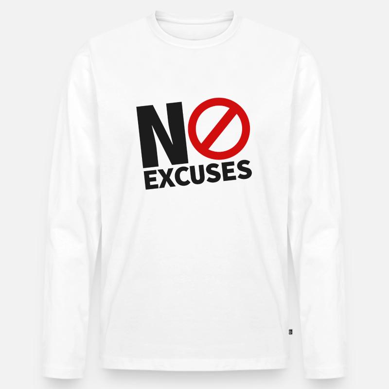 NO EXCUSES black - Männer Premium Bio Langarmshirt - Weiß