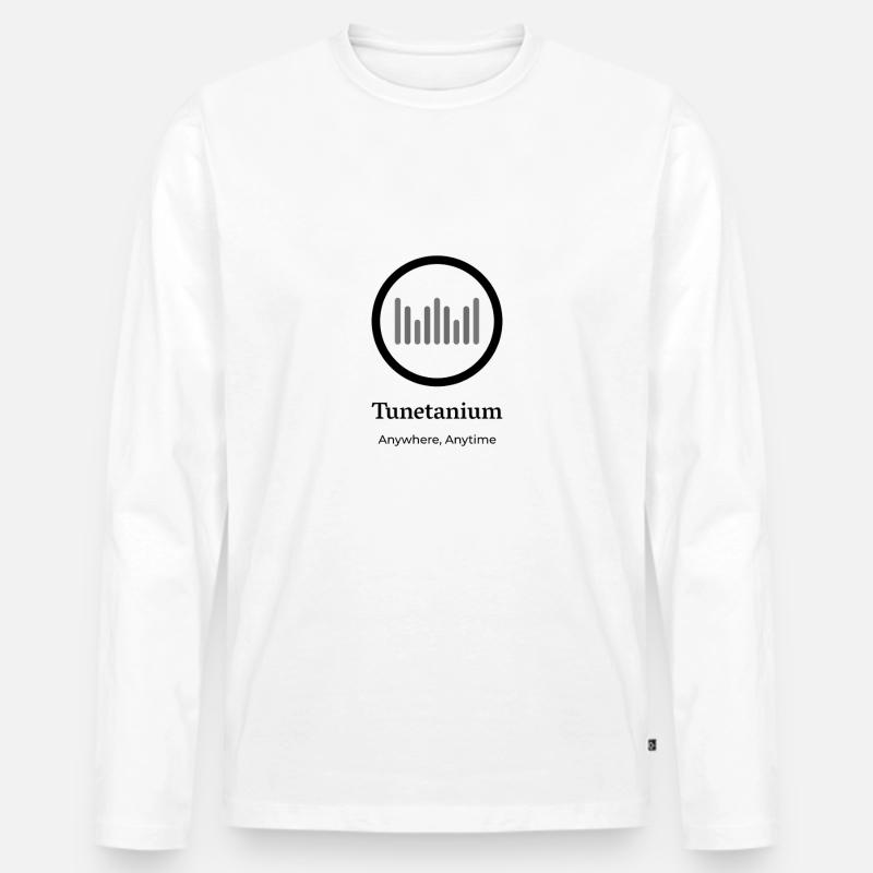 Tunetanium Logo Black Transparent - Männer Premium Bio Langarmshirt - Weiß