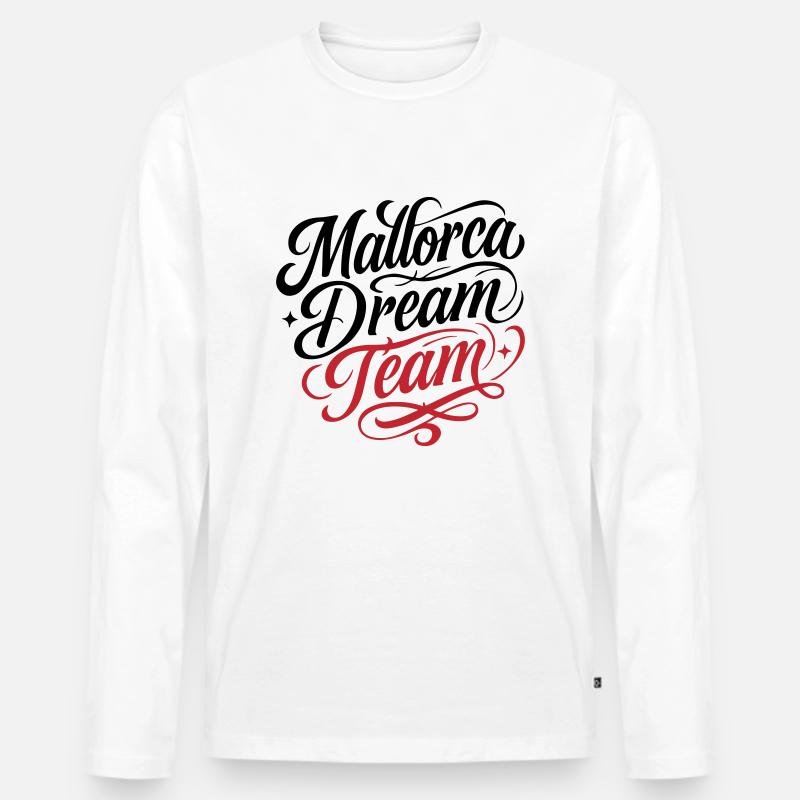 Mallorca Dream Team - Männer Premium Bio Langarmshirt - Weiß