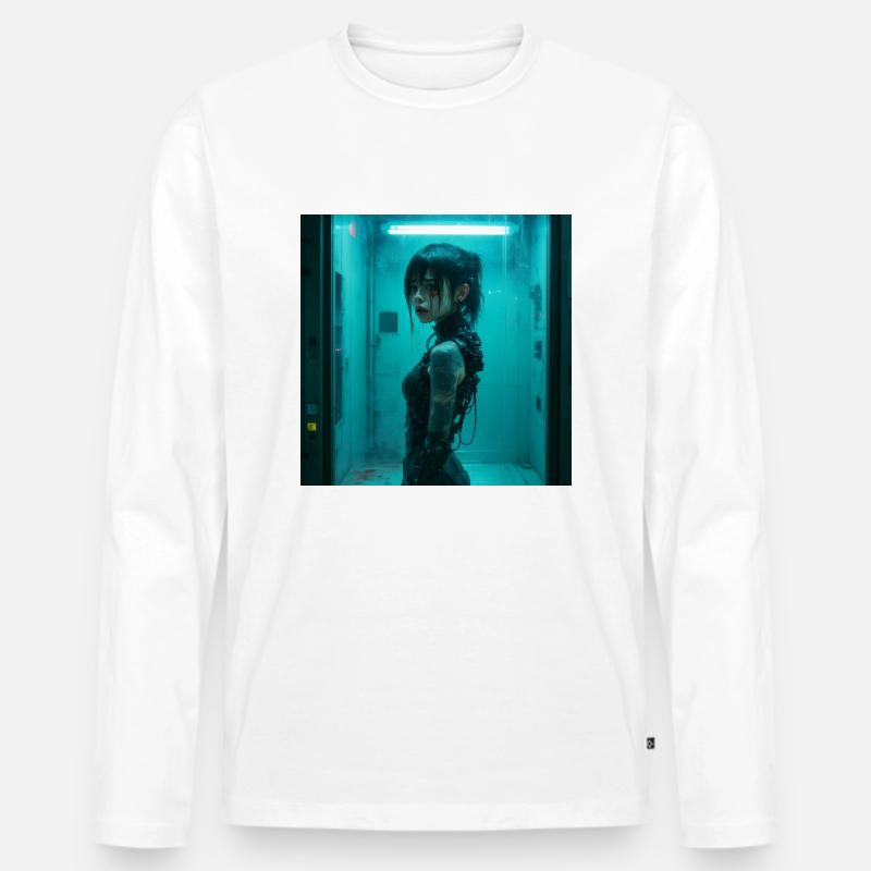 N-dless Nights: Isolation - Männer Premium Bio Langarmshirt - Weiß