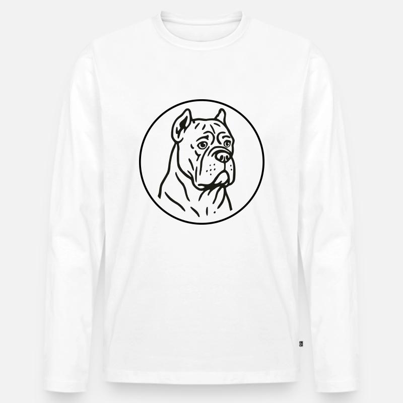 Cane Corso - Männer Premium Bio Langarmshirt - Weiß