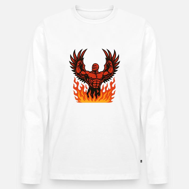 rising like a phoenix - Männer Premium Bio Langarmshirt - Weiß
