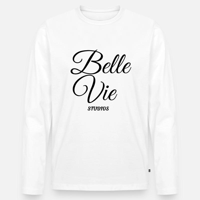 Belle Vie STUDIOS - Männer Premium Bio Langarmshirt - Weiß