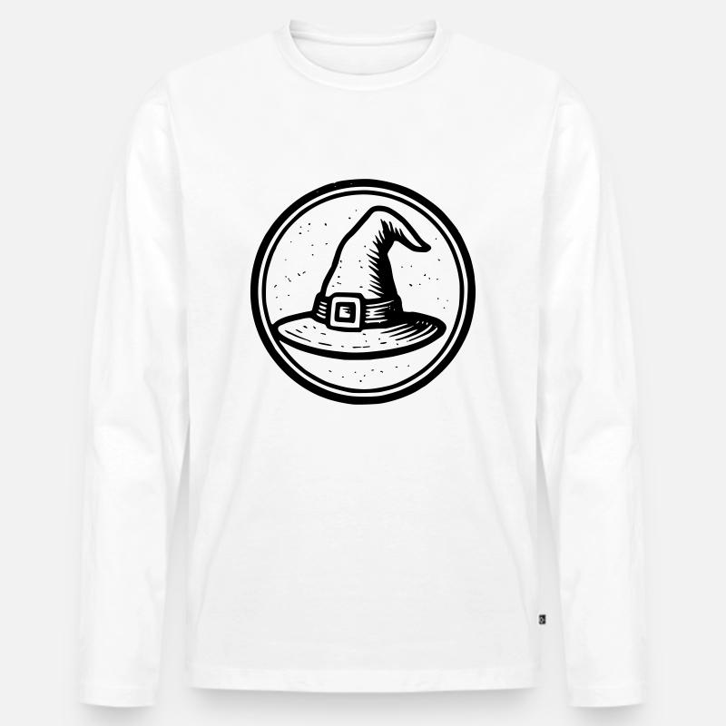 Hexenhut - Männer Premium Bio Langarmshirt - Weiß