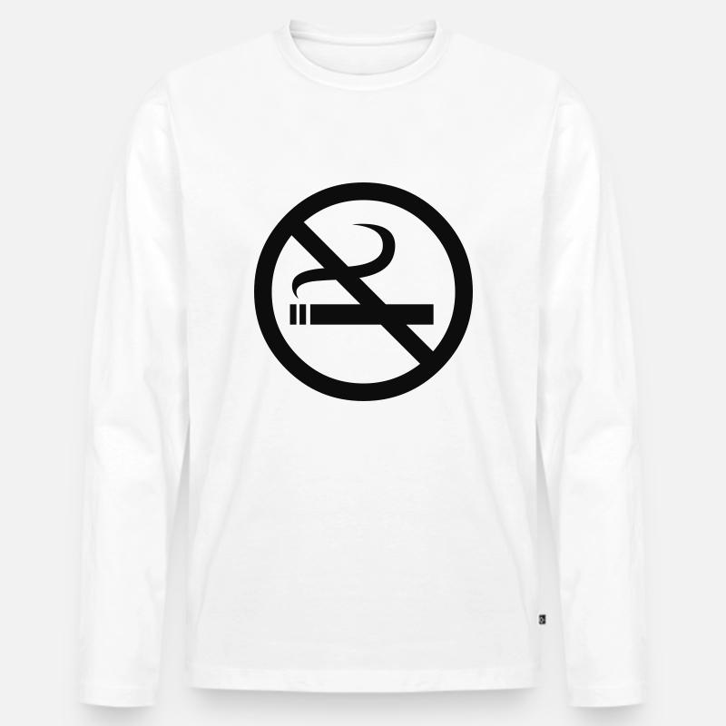 Rauchen Verboten - Männer Premium Bio Langarmshirt - Weiß