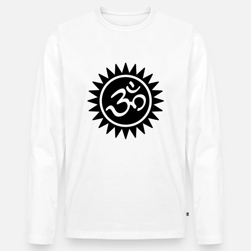 Devanagari Om - Männer Premium Bio Langarmshirt - Weiß