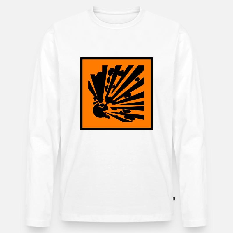 explosions gefahr - Männer Premium Bio Langarmshirt - Weiß