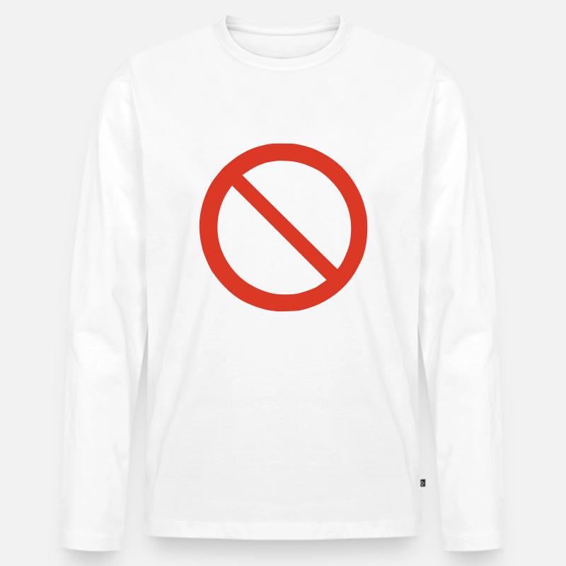 Verbot - Männer Premium Bio Langarmshirt - Weiß