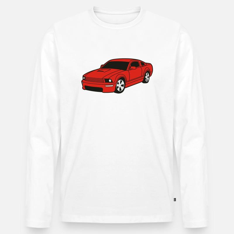 car - Männer Premium Bio Langarmshirt - Weiß