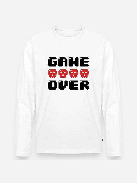 game over - Men's Premium Organic Long Sleeve Shirt - white