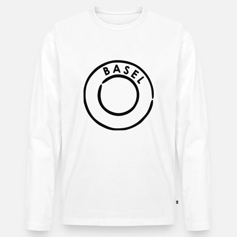 Basel Poststempel - Männer Premium Bio Langarmshirt - Weiß