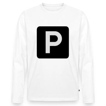 Parking place - Men's Premium Organic Long Sleeve Shirt - white - Front - Nico (187cm)
