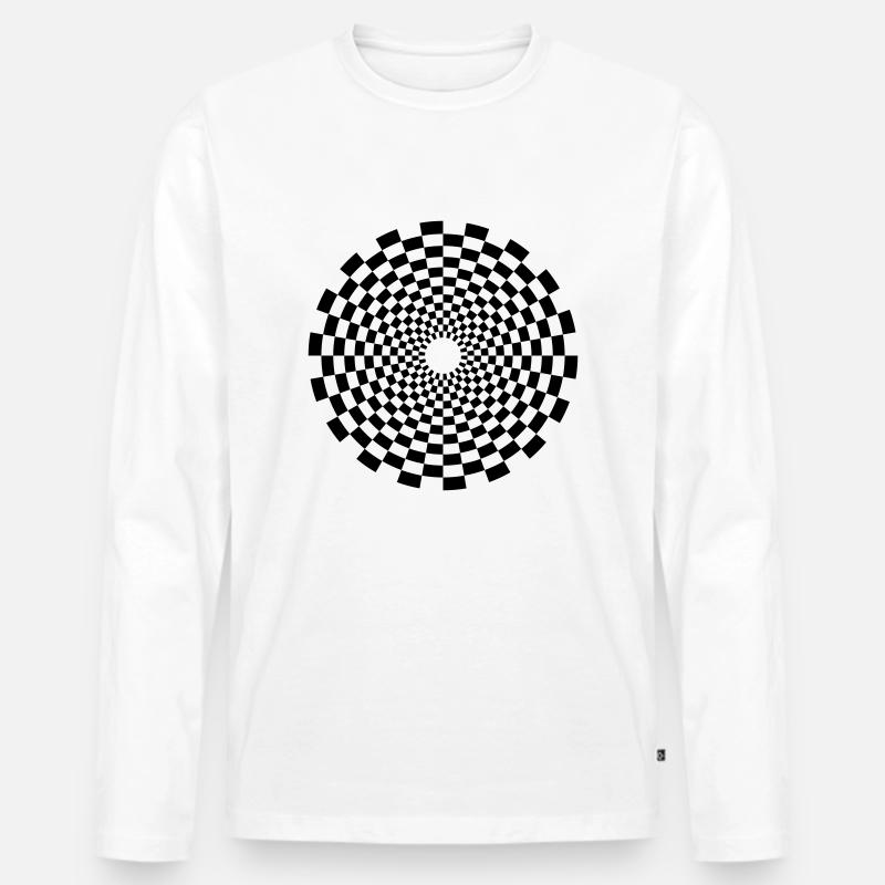 psychedelic_circle - Männer Premium Bio Langarmshirt - Weiß