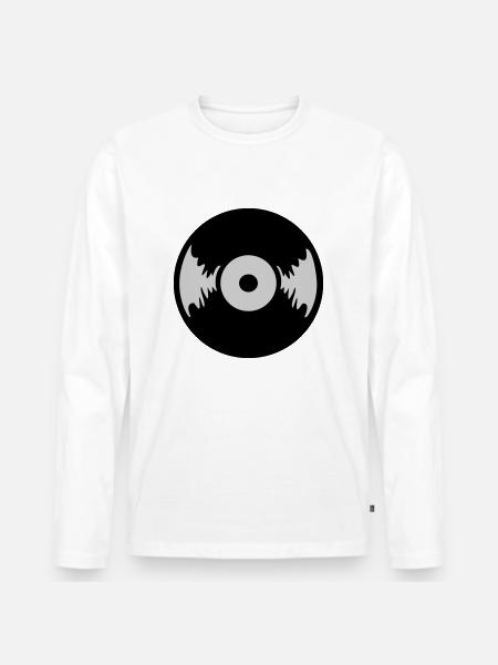 Schallplatte - Männer Premium Bio Langarmshirt - Weiß