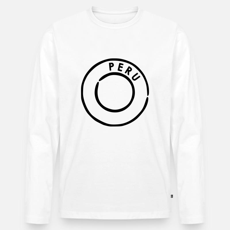 Peru - Männer Premium Bio Langarmshirt - Weiß