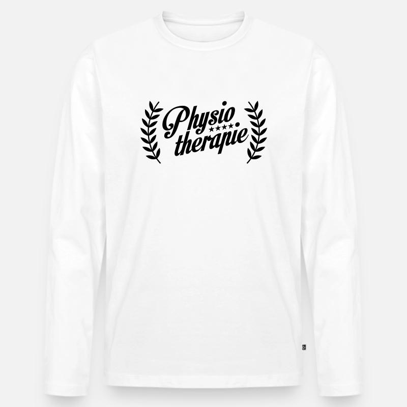 physiotherapie highschool tshirt - Männer Premium Bio Langarmshirt - Weiß