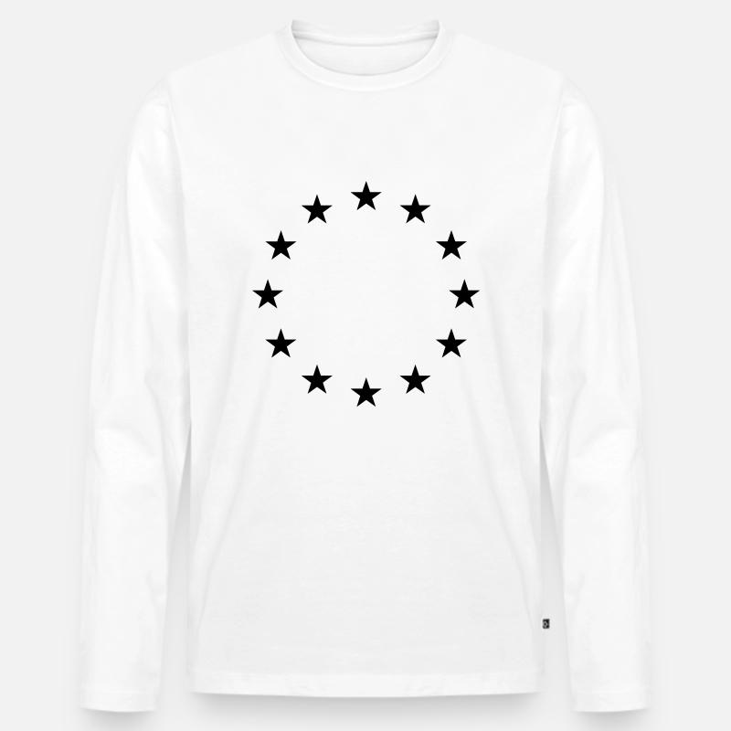 EU Flagge - Männer Premium Bio Langarmshirt - Weiß