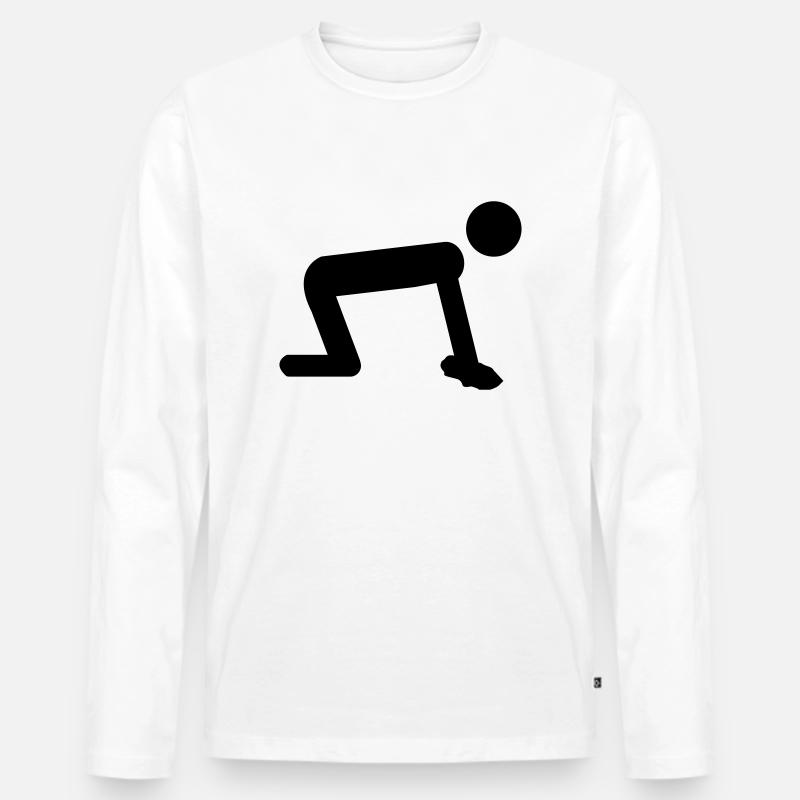 putzen - Männer Premium Bio Langarmshirt - Weiß