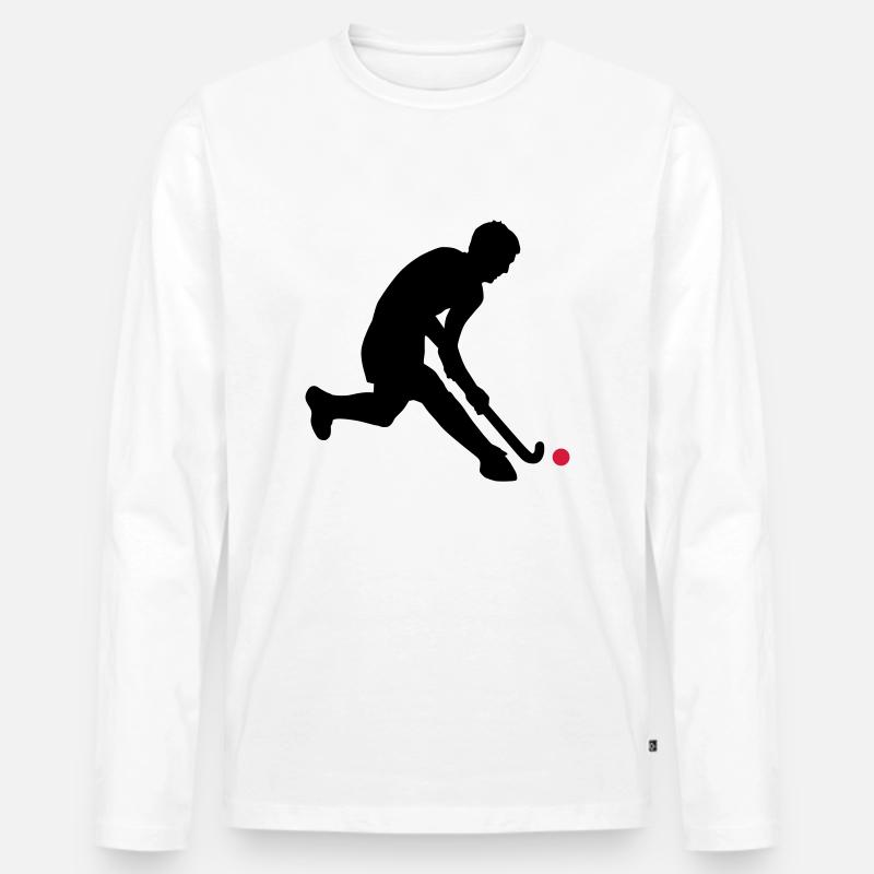 herrenhockey_c_2c - Männer Premium Bio Langarmshirt - Weiß