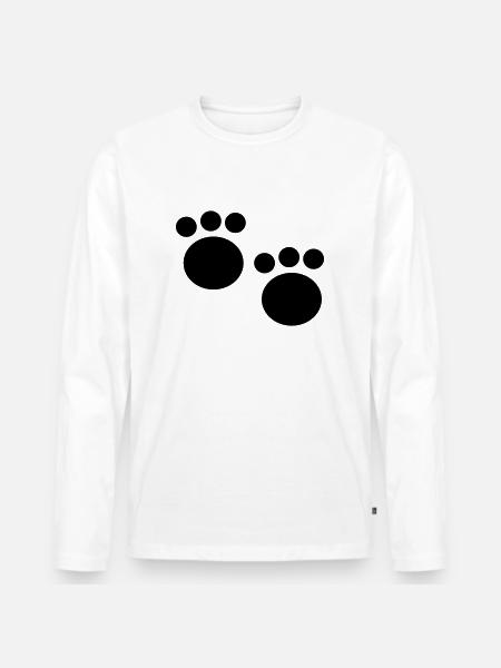 tatze2 - Männer Premium Bio Langarmshirt - Weiß
