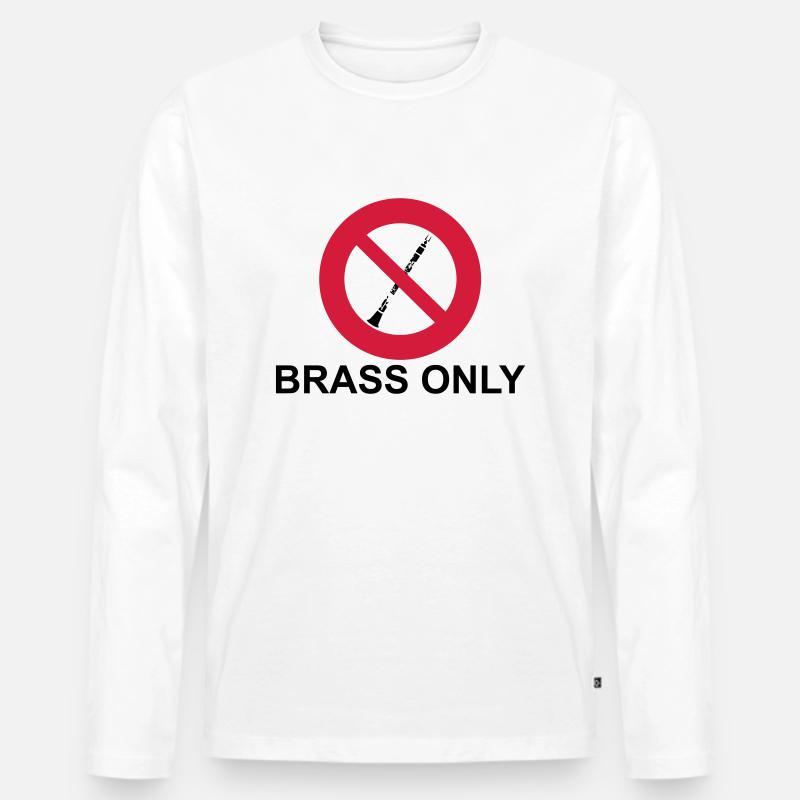 Brass Only - Männer Premium Bio Langarmshirt - Weiß