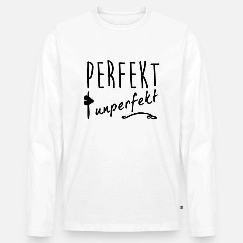 perfekt unperfekt - Männer Premium Bio Langarmshirt - Weiß