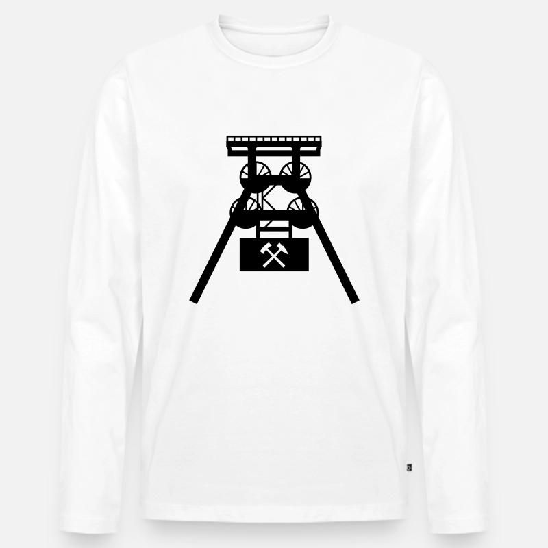 Zeche - Männer Premium Bio Langarmshirt - Weiß