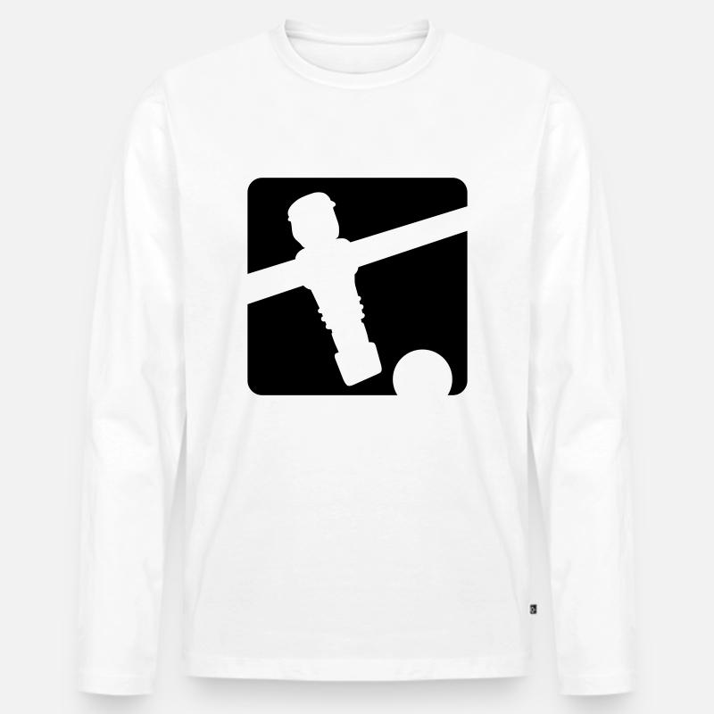 kickerpartner - Kickershirt - Männer Premium Bio Langarmshirt - Weiß