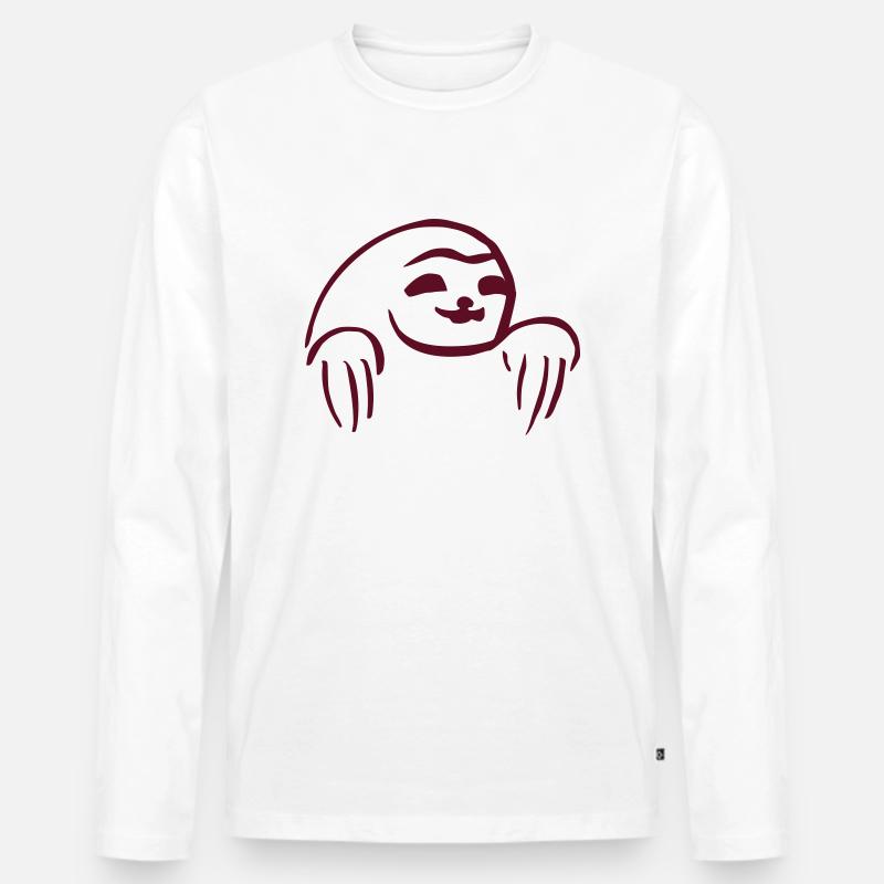 Sloth - Männer Premium Bio Langarmshirt - Weiß