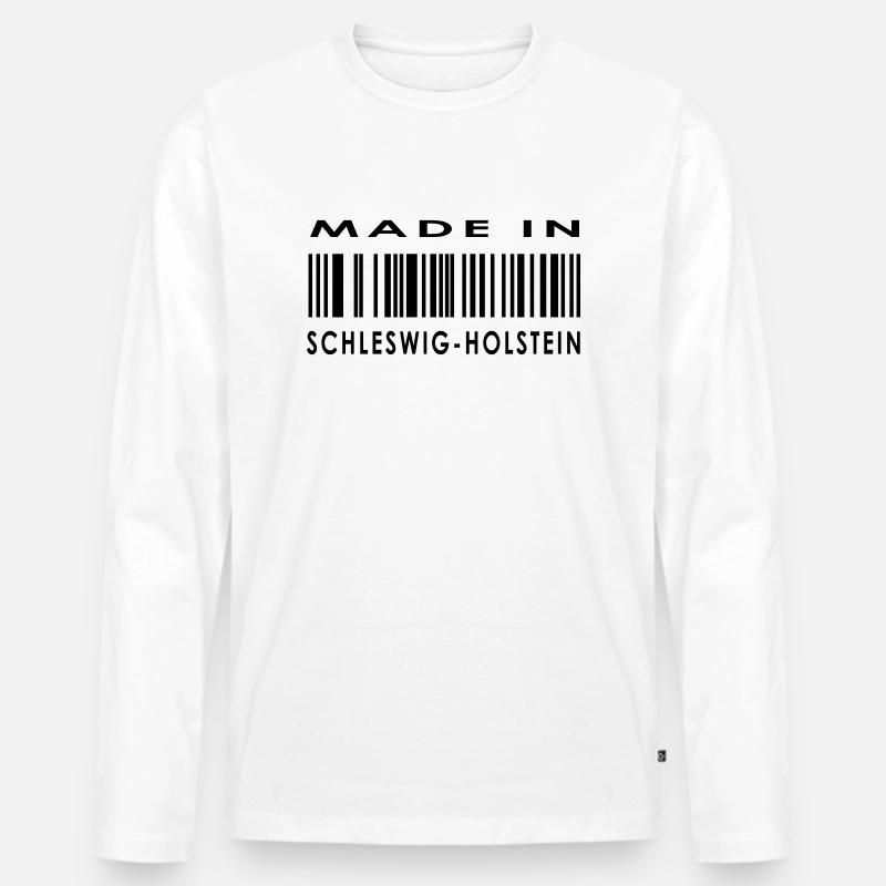 Made in Schleswig-Holstein - Männer Premium Bio Langarmshirt - Weiß