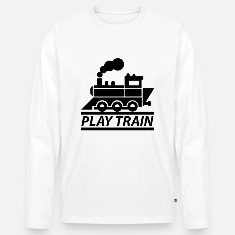 PLAY TRAIN - Männer Premium Bio Langarmshirt - Weiß