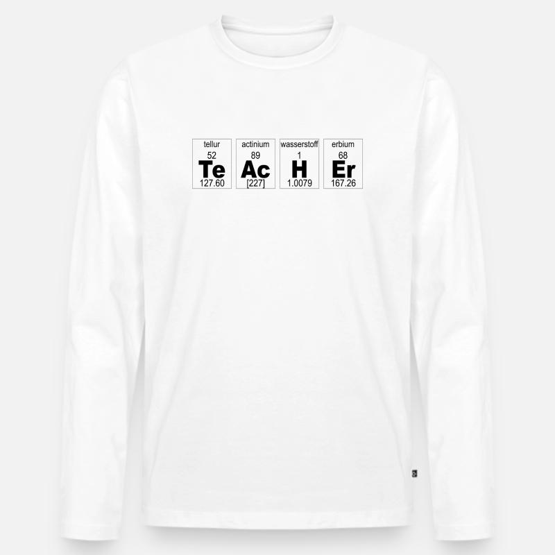 TeAcHEr - Männer Premium Bio Langarmshirt - Weiß