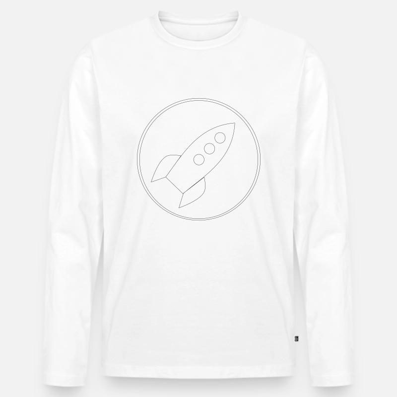 Raketen Symbol - Männer Premium Bio Langarmshirt - Weiß