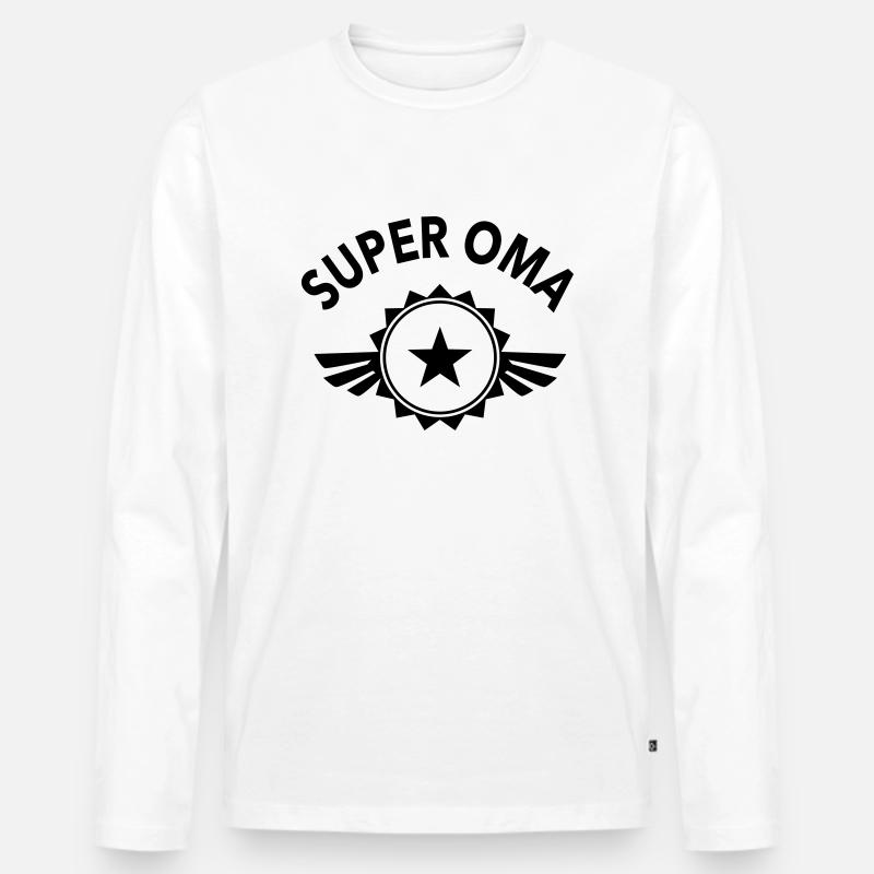 Super Oma - Männer Premium Bio Langarmshirt - Weiß