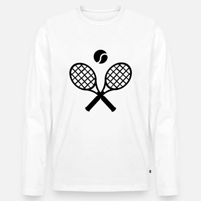 Tennisschläger - Männer Premium Bio Langarmshirt - Weiß