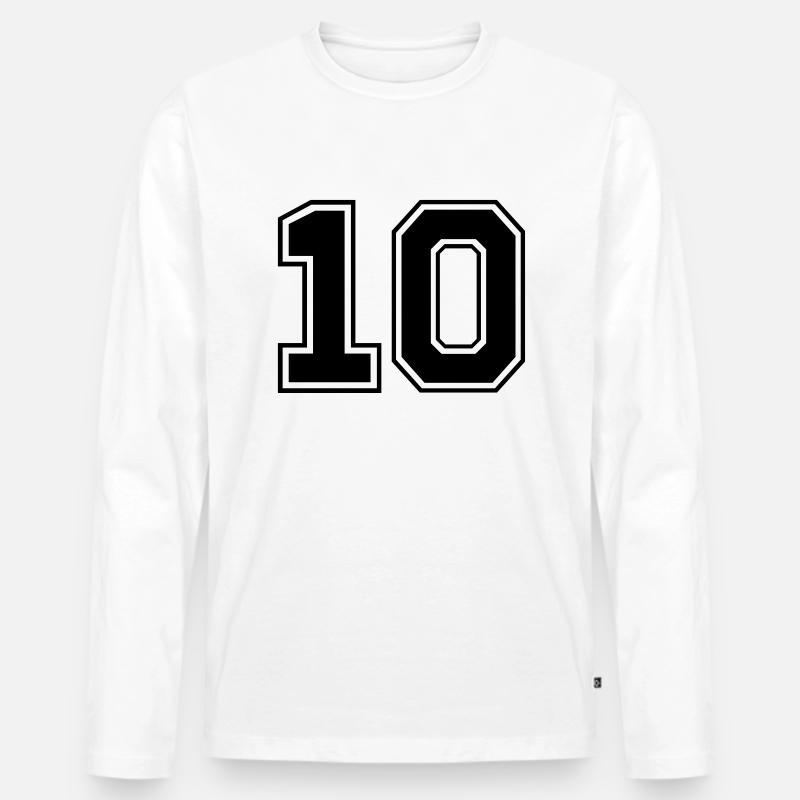zehn - Männer Premium Bio Langarmshirt - Weiß