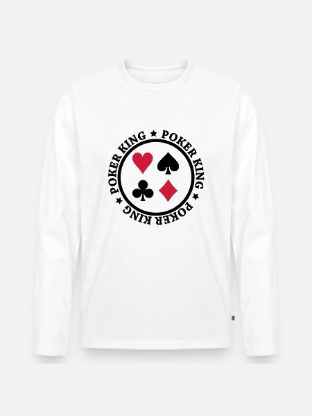 Poker King Design - Männer Premium Bio Langarmshirt - Weiß