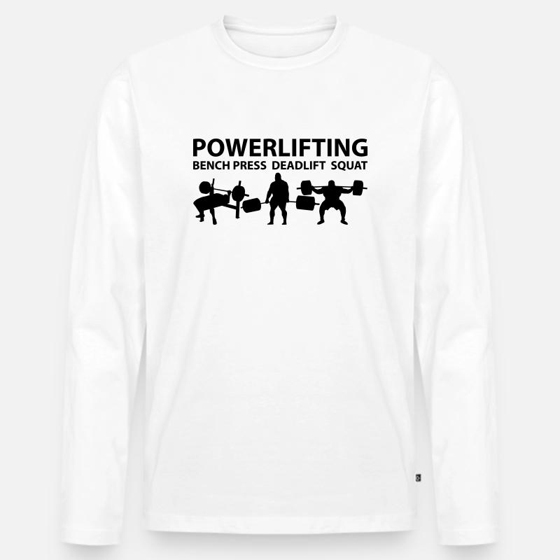 Powerlifting - Männer Premium Bio Langarmshirt - Weiß