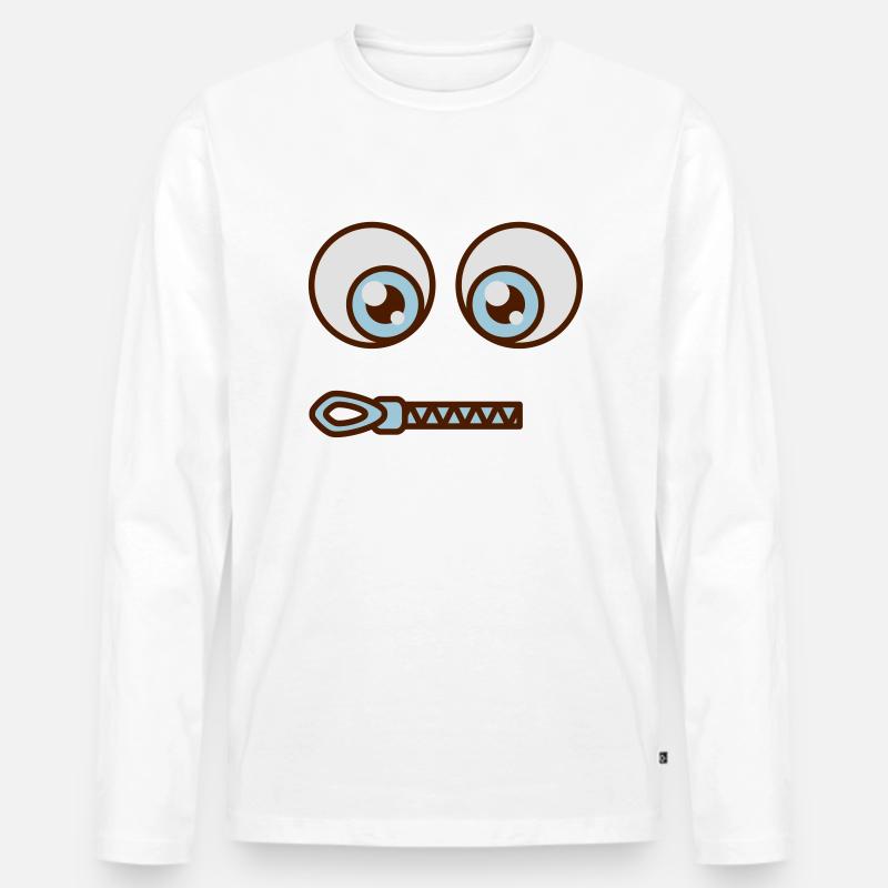 Reisverschluß - Männer Premium Bio Langarmshirt - Weiß