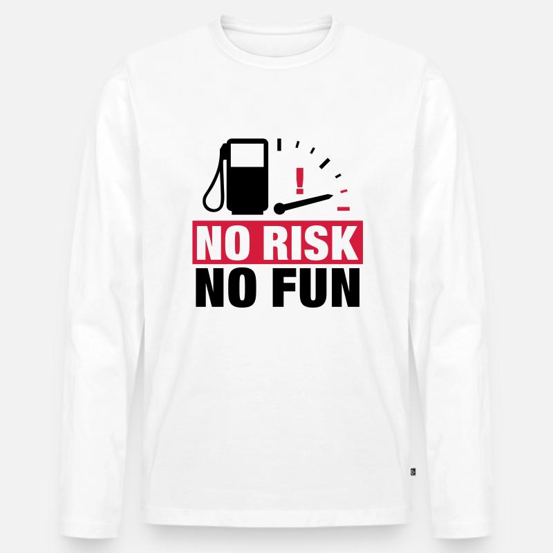 no_risk_no_fun__f2 - Männer Premium Bio Langarmshirt - Weiß